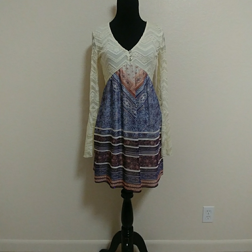 Venus Printed Lace Dress